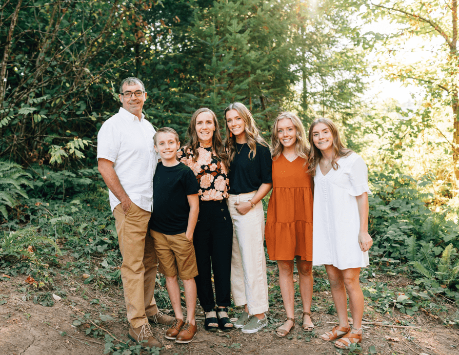 David from Preferred Landscape Services standing with his family